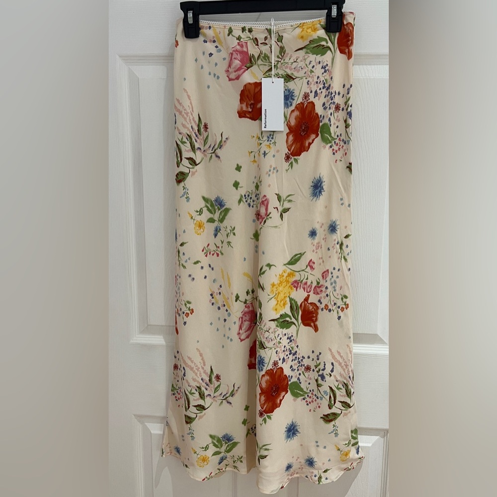 Reformation Layla Floral Midi Skirt